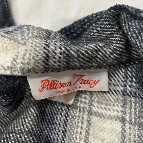 Allison Tracy Women's Loose Black Plaid Button-Down Long Sleeves Tops Medium - Picture 7 of 13